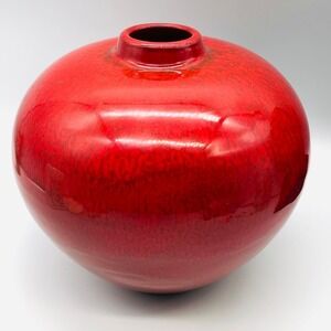 Studio Pottery Red Glazed Sang de Boeuf‎ Oxblood Drip Vase Chinese